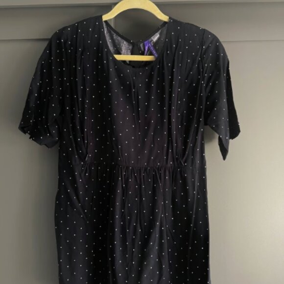 NWOT Seraphine Navy Blue Dot Maternity Nursing Top - size 4 - Picture 7 of 8